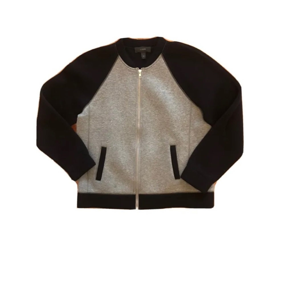 J Crew Varsity black/gray bomber-style sweater